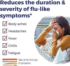Boiron Oscillococcinum Natural Flu Relief – Homeopathic Medicine for Fever, Chills, Body Aches, and Fatigue – 6 Single Doses