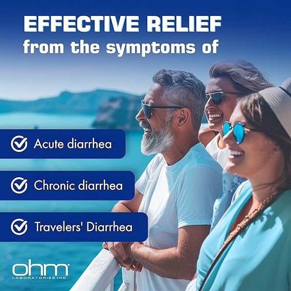 Ohm Loperamide 2mg Caplets – 24 Count – Anti-Diarrhea Medicine for Fast, Effective Stomach Relief