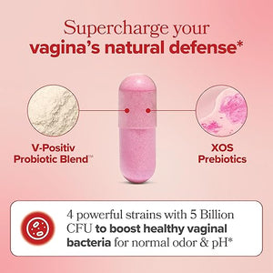 O Positiv URO Vaginal Probiotic for Women – pH Balance, Odor Control & Intimate Health – Prebiotics & Lactobacillus Blend – Vegan, Non-GMO – 60 Capsules