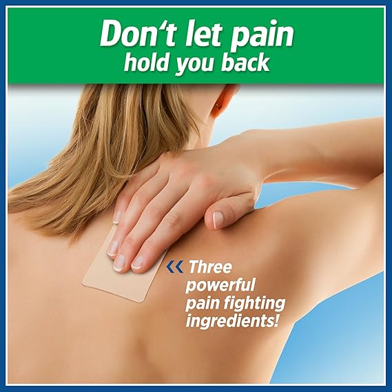 Salonpas Pain Relieving Patch, 60 Count – 8-Hour Relief for Back, Neck, Shoulder & Muscle Pain – With Menthol & Camphor
