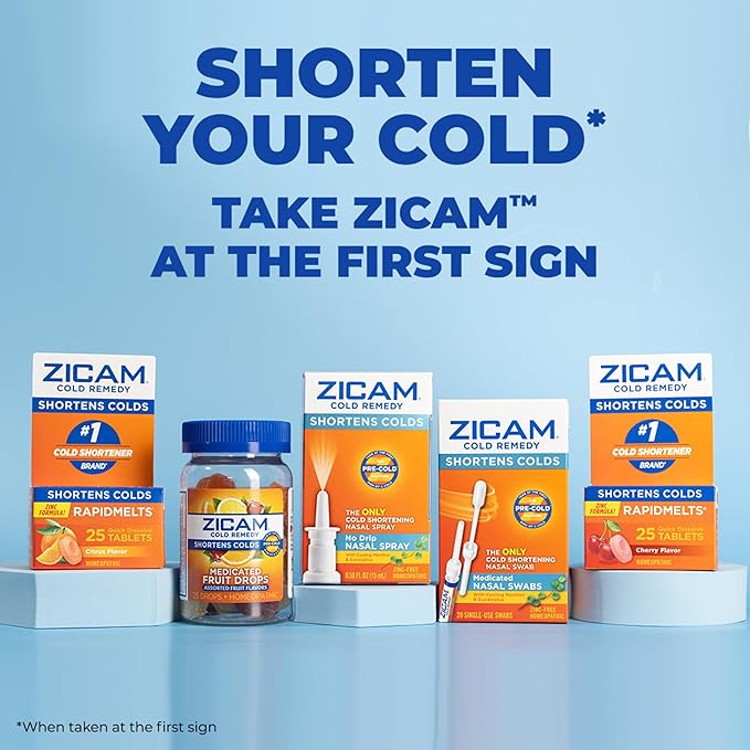Zicam Cold Remedy Zinc Medicated Fruit Drops – Elderberry Flavor – 25 Count – Homeopathic Cold Shortening Medicine to Reduce Cold Duration Naturally