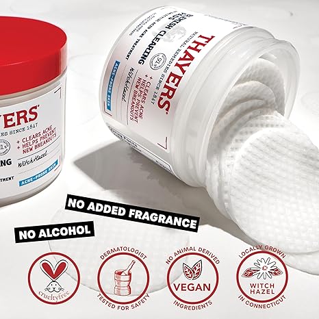 Thayers Blemish Clearing Acne Pads – Salicylic Acid, Witch Hazel, 60 Ct