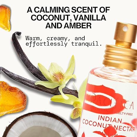 Pacifica Indian Coconut Nectar Perfume Spray – Tropical Vanilla & Coconut, Clean, Vegan, Long Lasting – 1 fl oz