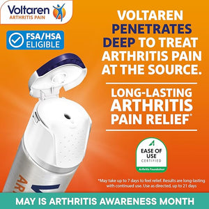 Voltaren Arthritis Pain Relief Gel with Diclofenac Easy Open Cap 100 g Tubes Pack of 2
