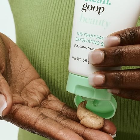 good.clean.goop The Fruit Facial Exfoliating Scrub – AHA Glycolic Acid, Grape Seed & Chia Seed Oil, Gentle Clean Beauty Exfoliator, 2 fl oz