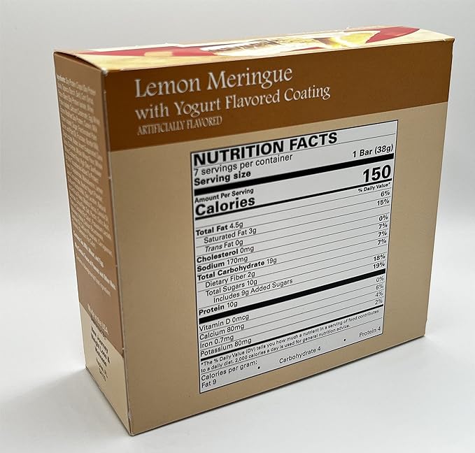Lemon Meringue Bar – High Protein Nutrition Bar, Weight Loss & Meal Replacement, Low Sugar, Gluten Free, 7 Bars/Box