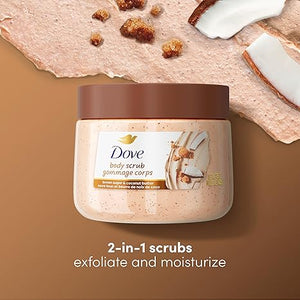 Dove Brown Sugar & Coconut Butter Body Scrub – Exfoliating, Nourishing, Hydrating – 15 oz