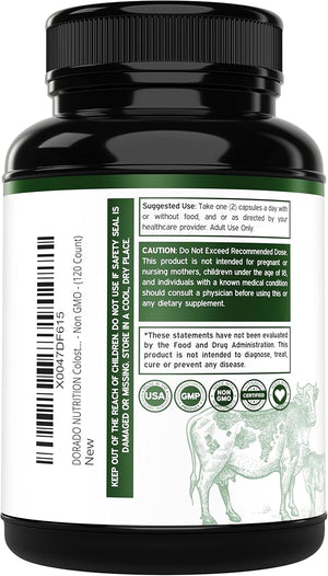 Dorado Nutrition Bovine Colostrum 1000mg – 20% IgG Grass-Fed Immune & Gut Support – No Fillers, Non-GMO, Gluten-Free – 120 Capsules – Made in USA