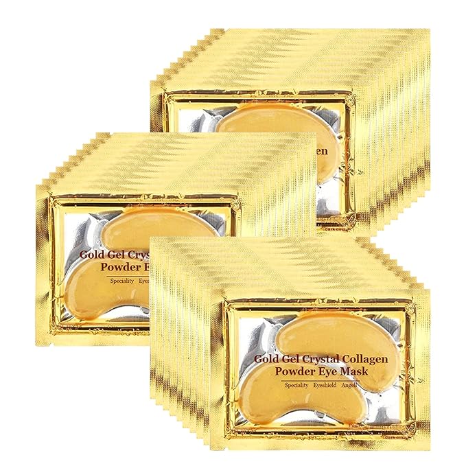 Adofect 24K Gold Under Eye Patches – Collagen Gel Pads for Puffy Eyes, 30 Pairs