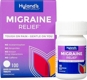 Hyland's Migraine Relief Tablets – 100 Count – Natural, Non-Drowsy, Homeopathic Headache Support – Fast Dissolving