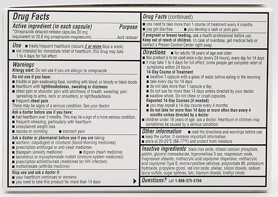 Quality Choice Omeprazole 20mg – 5 x 42 Ct – Delayed Release Acid Reducer for Frequent Heartburn Relief