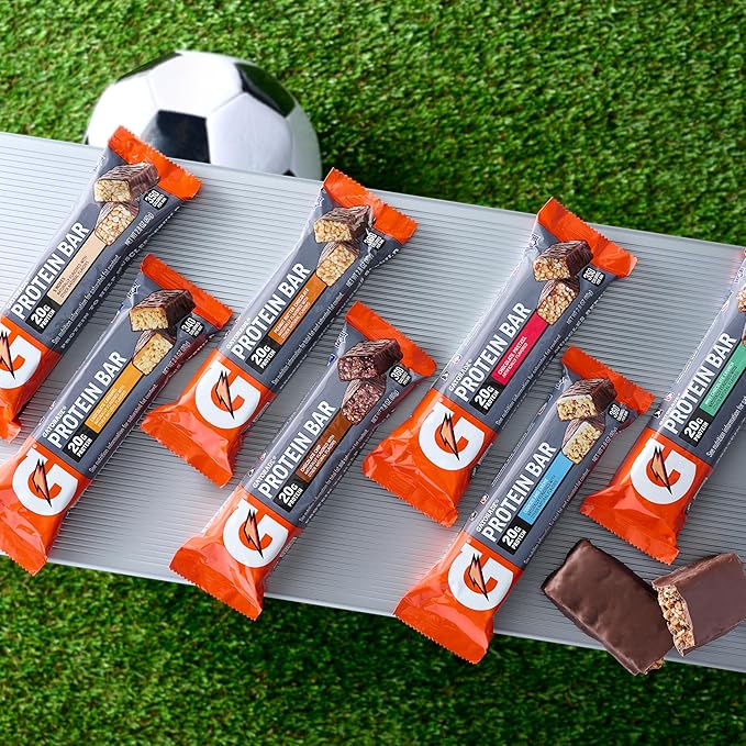 Gatorade Whey Protein Recover Bars – Chocolate Chip, Pack of 12, 2.8 oz Each