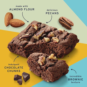 Ratio Soft Baked Bars, Chocolate Brownie – 1g Sugar, Keto Friendly, High Protein, Gluten Free, 6 Bars