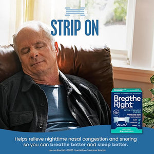 Breathe Right Extra Strength Clear Nasal Strips for Nasal Congestion and Snoring Relief for Sensitive Skin 44 Count
