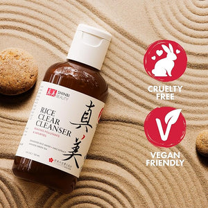 Shinbi Beauty Japanese Face Wash – Rice Water & Green Tea Cleanser – 99% Naturally Derived, Gentle, Vegan, Clean Beauty – 4oz