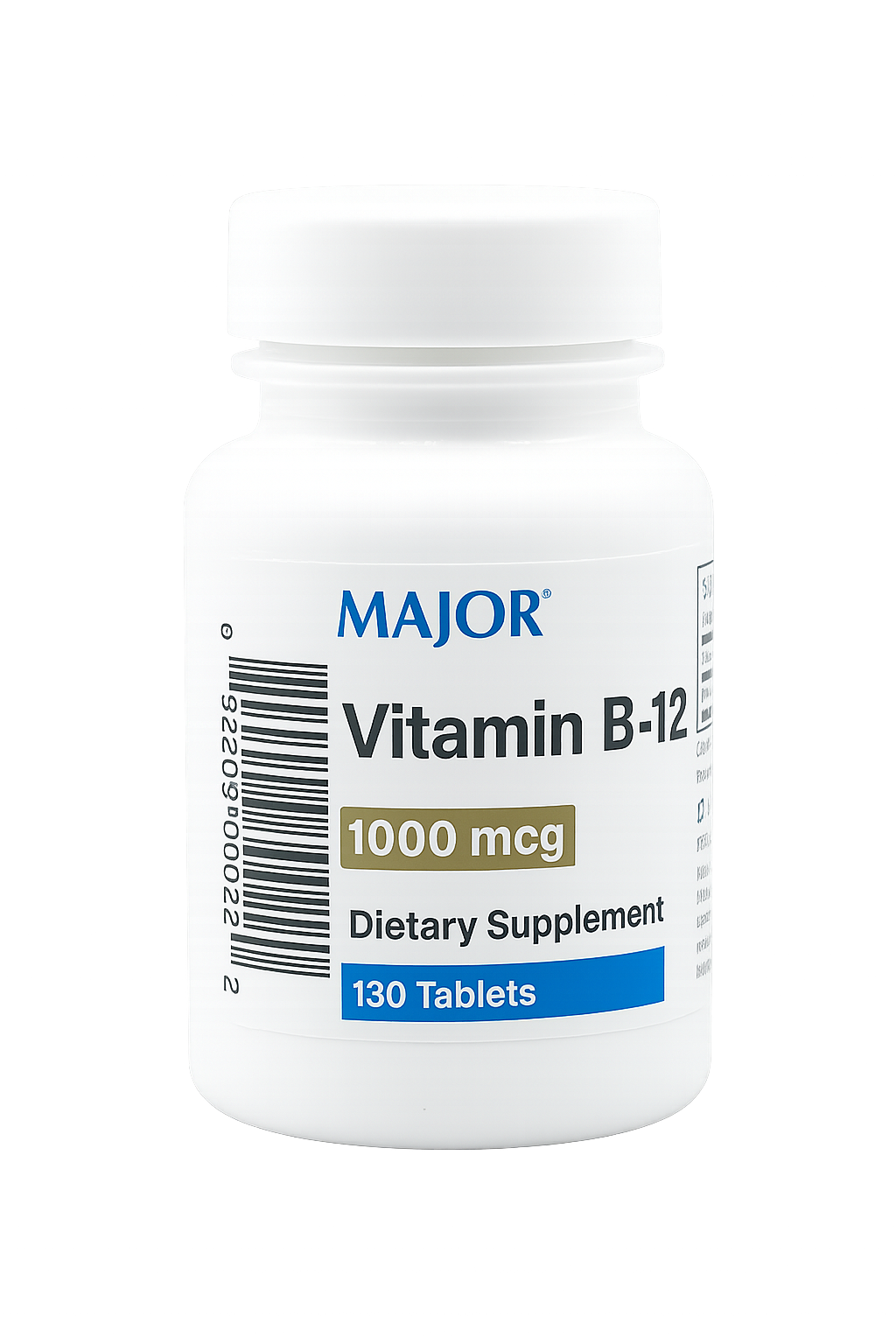 MAJOR Vitamin B-12 1000 mcg – 130 Tablets | Energy & Metabolism Support